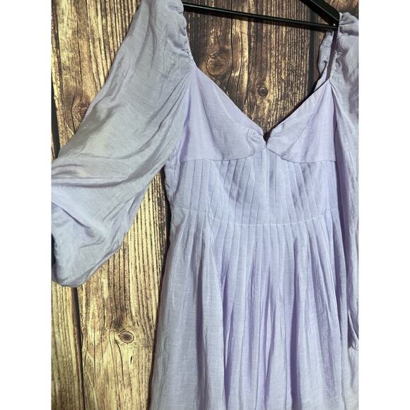 Astr the label Carina Mini dress lavender Sz XL Balloon Sleeves Party Open Back - Picture 8 of 13